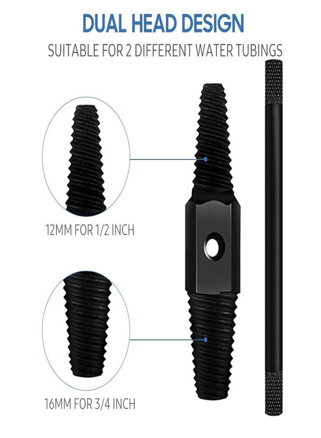 Veltrix - Double-Head Tap Faucet Screw Extractor 1/2-inch + 3/4-inch Broken Pipe Water Tubing Damaged Rusted Stripped Screw Bolt Stud Removal Tool - Image 4